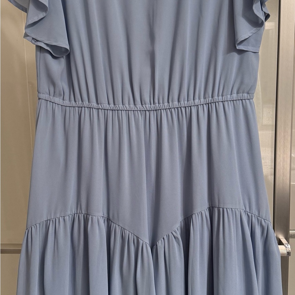 Chic Light Blue Midi Dress